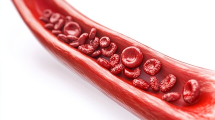 Blood Vessel with Plaque Accumulation  3D Medical Illustration