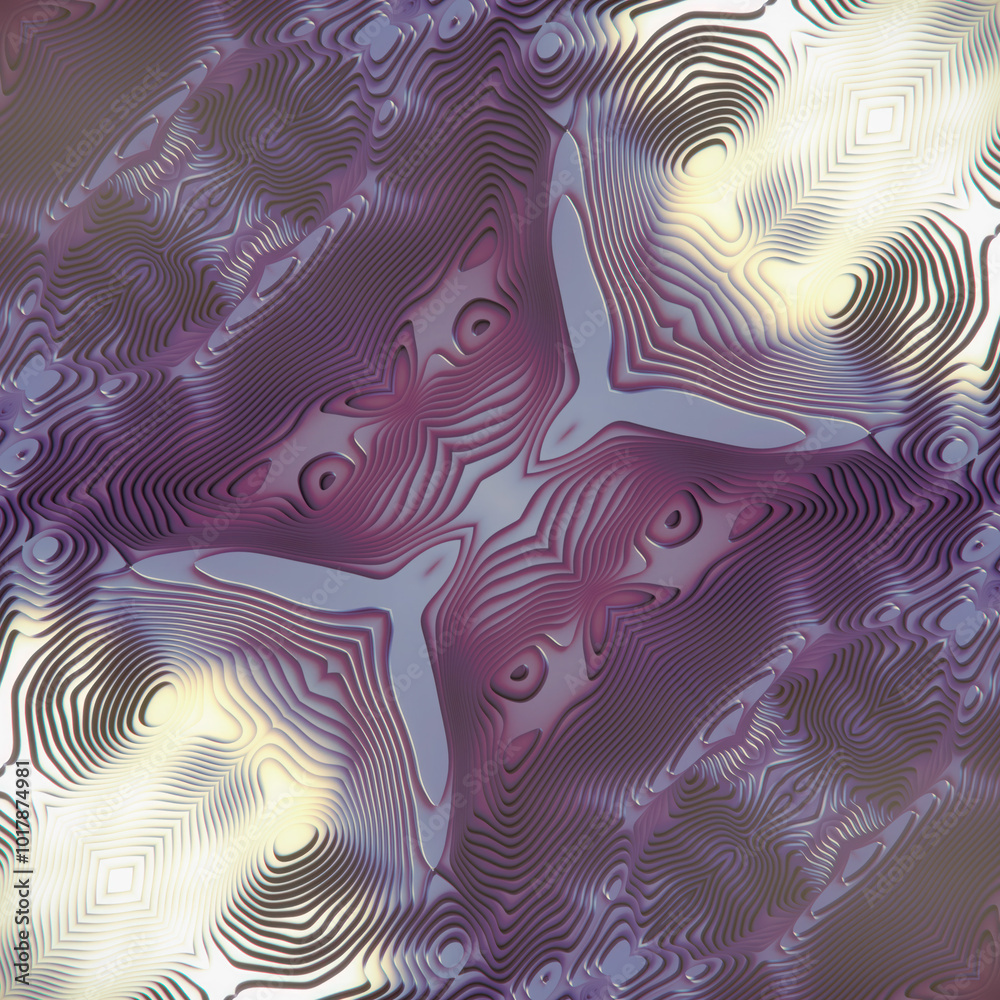 Poster Digital illustration of a dark metallic pattern. 3d rendering