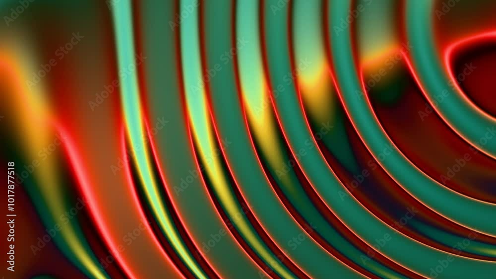 Aufkleber abstract floating sphere with vibrant swirls in green and red