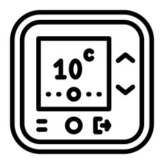 Smart Thermostat Vector Line Icon Design