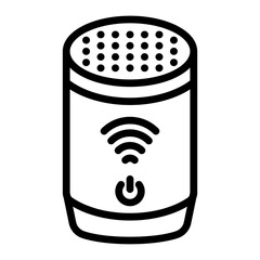 Smart Speaker Vector Line Icon Design