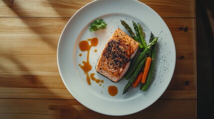 The Salmon with Vegetables Dish