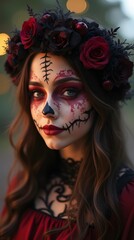 Obraz premium halloween makeup girl