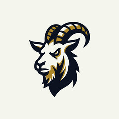 Goat head logo with brown shading variations