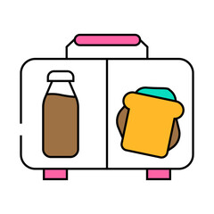 lunch box kids meal line icon vector. lunch box kids meal sign. isolated symbol illustration