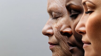 Three Generations of Women Showcasing Diversity and Aging, AI