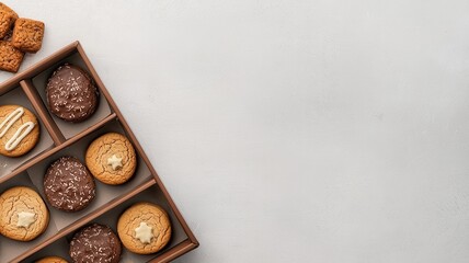 An arrangement of packaged cookies and sweets displayed on a table