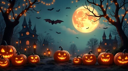 Fototapeta premium halloween party border