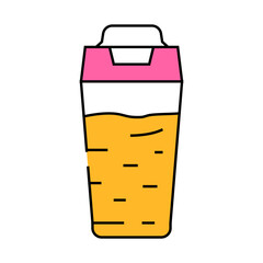 lunch box glass healthy line icon vector. lunch box glass healthy sign. isolated symbol illustration