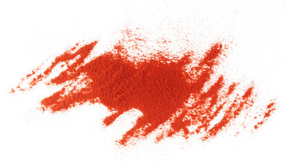 Pile of red paprika powder isolated on white