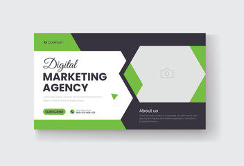 Corporate business and digital marketing youtube thumbnail or web banner template