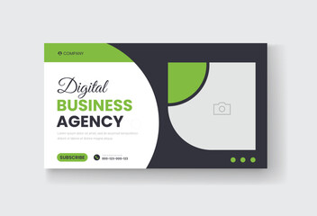 Corporate business and digital marketing youtube thumbnail or web banner template