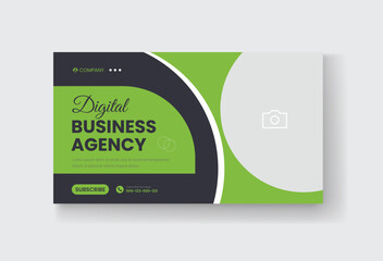 Corporate business and digital marketing youtube thumbnail or web banner template
