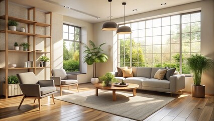 Fototapeta premium Minimalist Interior Design Concept with Natural Light and Simple Aesthetics