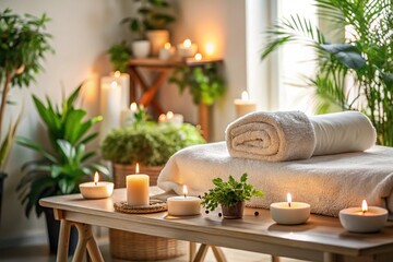 Fototapeta premium Serene Minimalist Spa Retreat for Relaxation and Wellness