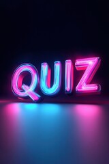 Vibrant Neon Quiz Sign: Engaging Lighted Display for Interactive Fun