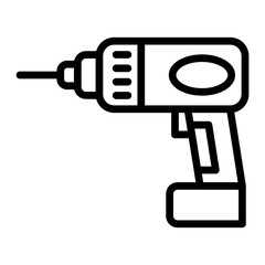 Driller Vector Line Icon Design