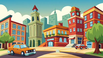 Naklejka premium City Landscape Illustration