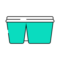 lunch box plastic food line icon vector. lunch box plastic food sign. isolated symbol illustration