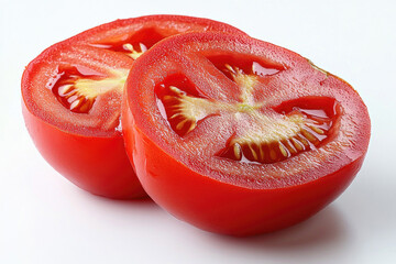 Sliced tomato isolated on a white background.