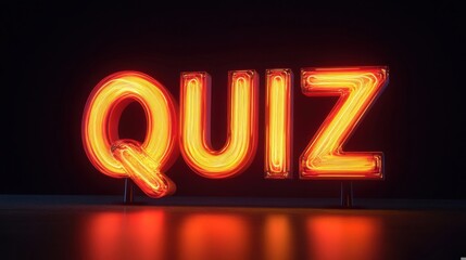 Vibrant Neon Quiz Sign for Engaging Trivia Nights and Events