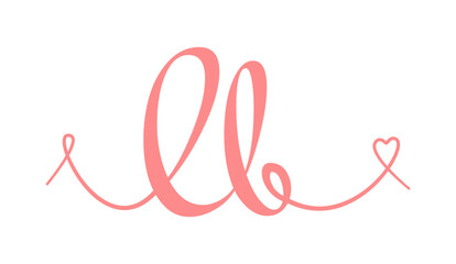 LB initial wedding monogram calligraphy vector illustration. Hand drawn lettering l and b love logo design for valentines day poster, greeting card