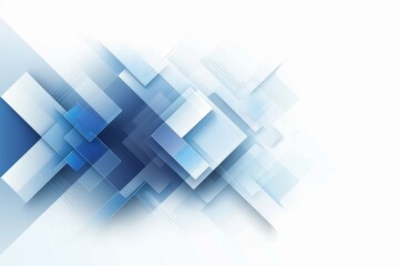 Abstract light blue square shape  on white background. Modern simple blue white gradient square shapes texture creative design. Overlapped geometric shape graphic, Generative AI