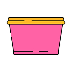 lunch box plastic school line icon vector. lunch box plastic school sign. isolated symbol illustration