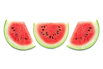 Watermelon slices isolated on a white background.
