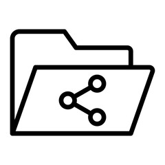 Shared Folder Vector Line Icon Design