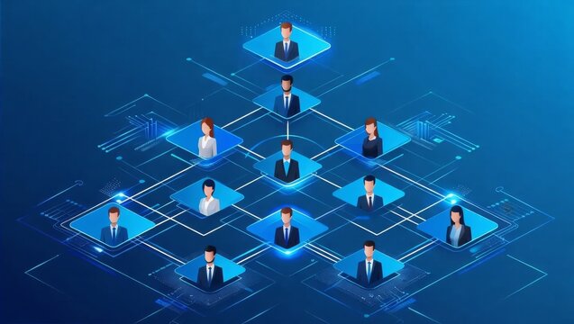 Digital Team Hierarchy and Connections Visualization