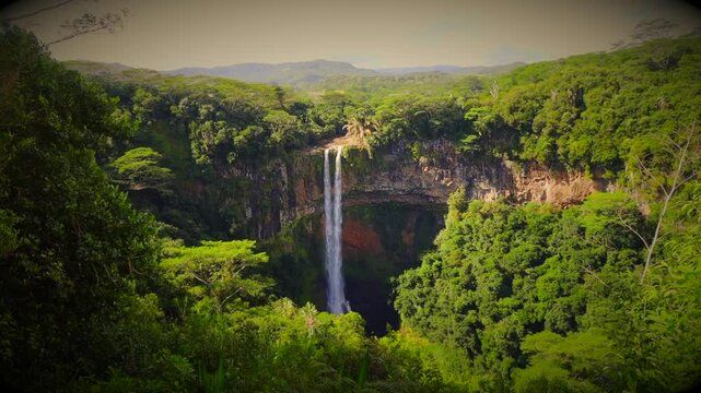 The beautiful Waterfall in Chamarel, Mauritius, Africa