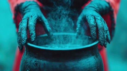 Halloween-themed shop window, spooky decorations