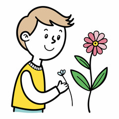 Learning About the World: How Flowers and Children's Eyes Meld Together in a Vibrant Vector Illustration
