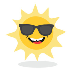 Cute sun sunshine in sunglasses character