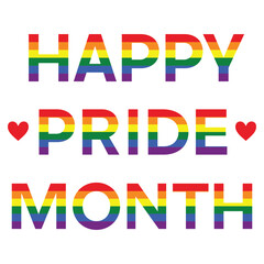 Happy pride month lettering. LGBTQ design