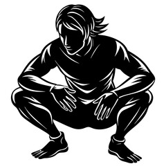 Fototapeta premium Squat pose silhouette