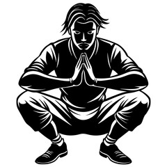 Fototapeta premium Squat pose silhouette