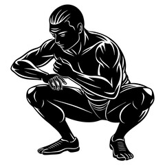 Fototapeta premium Squat pose silhouette