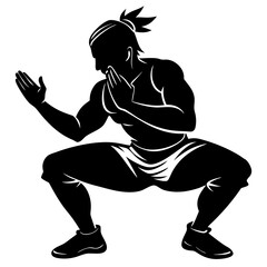 Fototapeta premium Squat pose silhouette