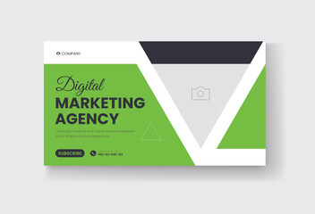 Corporate business and digital marketing youtube thumbnail or web banner template