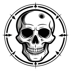 human-skull silhouette vector black