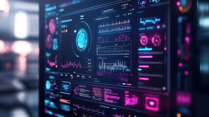 Obraz premium AI-powered healthcare app analyzing patient data for diagnosis, photorealistic modern medical technology interface