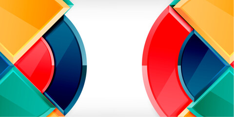 Glossy circles geometric background. Vector Illustration For Wallpaper, Banner, Background, Card, Book Illustration, landing page