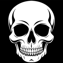 human-skull silhouette vector black