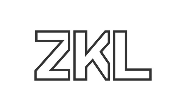 ZKL logo design template with strong and modern bold text. Initial based vector logotype featuring simple and minimal typography. Trendy company identity.