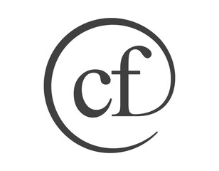 CF logo from two letter with circle shape email sign style. C and F round logotype of business company