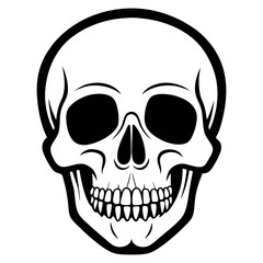 human-skull silhouette vector black