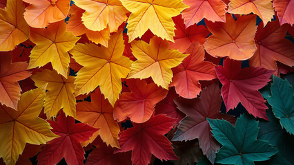 Vibrant Autumn Leaves Collage: Seasonal Background for Fall-Themed Designs, Nature-Inspired Branding, or Cozy Marketing