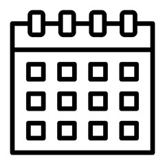 Calendar Vector Line Icon Design